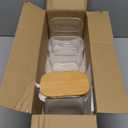 37oz Rectangle Airtight Glass Storage Containers with Bamboo Lids (Set of 4), Square Food Storage Jar, Pantry Organizers for Cereal, Nuts, Snacks and Coffee beans (with Black Lable)