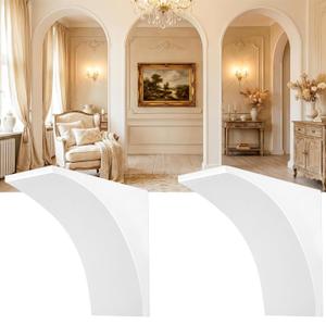 UNFIAMILY 2 Pcs Wooden Doorway Arch Kit, DIY Arch Kit for Doorway, 8.5 x 8.5 x 5IN Pre-Curved Interior Doorway, Easy DIY Installation Half Round Arch to Any Opening for Corners Decoration
