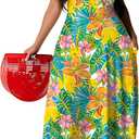 UOUA Hawaiian Dresses Women Plus Size Luau Party Sundress Summer Maxi Tropical Boho Beach Dress (White Leopard) XL