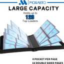 Top Loader Binder, Holds 128 Top Loaders,4 Pocket Top Loader Binders for 3" x 4" Rigid Cards, Card Album Folder for Hard Plastic Top Loaders