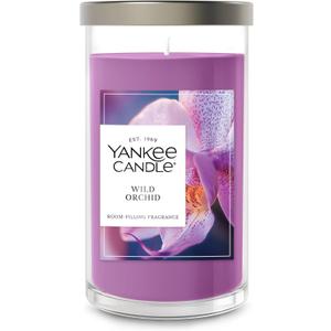 Yankee Candle Medium Pillar Scented Candle with up to 115 Hour Burn Time, Premium Plant Wax Blend for Consistent Burn, 14.25 oz Pillar Candle with Room Filling Fragrance, Wild Orchid