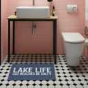 SPBL&L Lake Door Mat, Lake Life Cuz Beaches Be Salty Welcome Doormat for Front Door Porch Entryway Indoor Outdoor Outside, Blue and White Bath Mat, 17x30 Inch