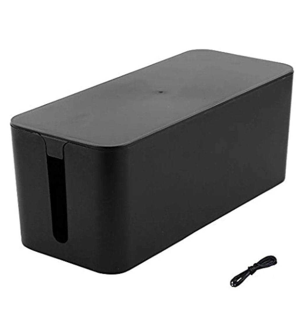 Cable Management Cord Cover Wire Hider Box Concealer Organizer Protector System for Home Theater Entertainment Center Office School (Black)