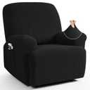 TAOCOCO Oversized Recliner Chair Covers, 1 Seater Streach Recliner Covers Soft Couch Protector Furniture Protector Covers with Elastic Chair Cover Jacquard Pattern (Black)