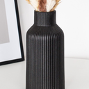 Bohemian Black Ceramic Vase - for Pampas Grass, Mantel, Bookshelf, Entryway and Living Room Decor (Black, 7in)