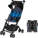 gb Pockit+ All-Terrain, Ultra Compact Lightweight Travel Stroller with Canopy and Reclining Seat in Night Blue, 10.6 pounds