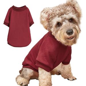 Puppy Sweater for Small Dogs Clothes Warm Winter Cat Clothe Pet Sweatshirt Knitwear Doggie Kitten Clothing, Wine, Medium