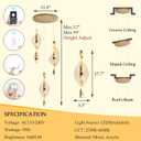 3 Lights Modern Pendant Lighting LED Dimmable Chandelier for Kitchen Island Dining Room Living Room Acrylic Gold