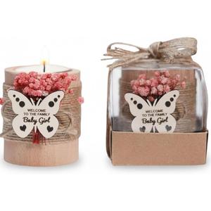 20 Pack Baby Shower Candle Holders, Girl Baby Shower Favors, Pink Butterfly Baby Shower Decorations, Baby Girl Guest Gifts