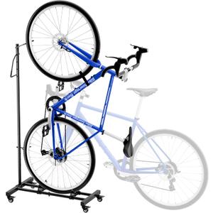 Vertical Bike Parking Stand - Adjustable Height for 29"Wheels, Space-Saving & Freestanding Bike Rack for MTB/Road Bikes,No-Drill Installation Indoor Bike Storage for Apartments & Garages
