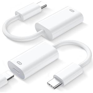 iMangoo for Lightning to USB C Adapter for iPhone 17 17e Air 16 Pro Max 16e 15 Plus, Type C to Lightning Headphones for Carplay Audio Charging Data Transfer Converter for iPad 10 11 A16, 2 Pack