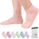 Bulinlulu Diabetic Socks for Women&Men-6 Pairs Bamboo Viscose Non Binding Diabetic Ankle Low Cut Sock L