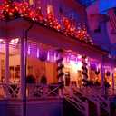 Halloween Lights Outdoor, Meteor Shower Lights 12 inch 8 Tubes Icicle Fairy String Lights for Halloween Christmas Decorations Tree Party Yard Outdoor, UL Plug, Purple