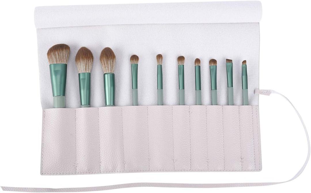 Bird&Fish Makeup Brush Case Travel, makeup brush case roll up,brush holder makeup,Holder Organizer Brushes Pouch Cosmetic Bag for TravelRolling Bag Storage Case PU Leather (Gray)