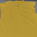 Dokotoo Womens Blouse Ruffle V Neck Short Pleated Sleeve Flowy Shirts Dressy Casual Cute Summer Tops Tunic Fashion Clothes Lace Patchwork Business Work Shirts Yellow Small
