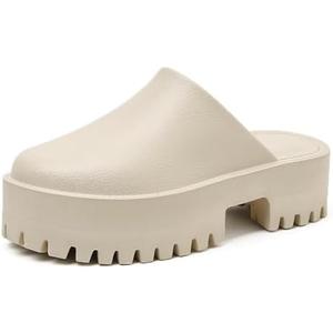 Womens Platform Mules Slip On Sandals Closed Toe Clogs Non-Slip Thick Sole Waterproof Slippers Size 11