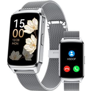 Smart Fitness Watch for Women, Activity Tracker, Calorie Step Counter Pedometer IP68 Waterproof for Android and iPhone (Silver, 1.57)