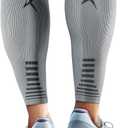 Rymora Calf Compression Sleeves Men Women - Leg Compression Sleeve Footless Socks - Shin Splint Relief Fitness Running (XX-Large, Gray)