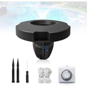 RGB Pond Fountain Aerator,20000GPH Floating Aerating Pump, 50ft Power Cord, Time Control, Perfect for Ponds & Lakes (20000GPH)