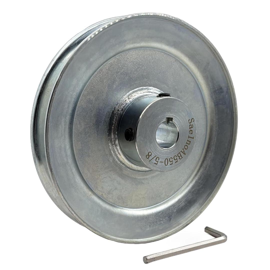 AB550-5/8 Single Groove Web Sheaves, v Belt Pulley 5.5" OD 5/8" bore,Motor Pulley Carbon Steel for A B 5L 4L V-Belts