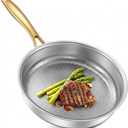 10 Inch Titanium Pans for Cooking, Pure Titanium Frying pan Hammered Design, Non-Toxic Skillet PFAS/PFOA/PTFE Free, Titanium Pro Pan for cooking for all hobs, Fast & Even Heat
