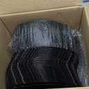 Nervure 100PCS Black Gold Plastic Plates - 7.5 inch Black Plastic Plates with Gold Rim - Disposable Dessert Plates for Wedding & Party