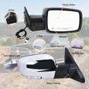 Right Passenger Side Door Mirror Compatible With 2013-2018 Ram 1500 2500 3500 With Power Folding Power Glass Heated Turn Signal Puddle Lights Chrome Replace#68096196AF(9+2Pins), R-11Pins