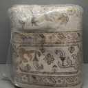 Washable Rug 6x9 Area Rugs: Boho Vintage Distressed Oriental Medallion Neutral Thin Large Rug Carpet for Living Room Bedroom Dining Room Home Office Decor  Beige