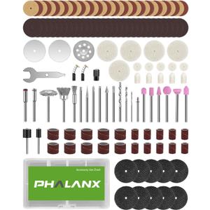PHALANX Rotary Tool Accessories Kit,142 Pieces Universal rotary tool Bit Set for Easy Cutting, Polishing, Sanding, Grinding, Sharpening, Engraving, Carving, Drilling PRA1420