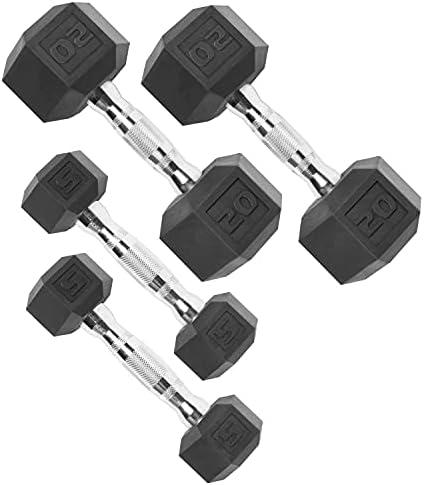 CAP Barbell Coated Dumbbell Weight Set of 2, 20 Lbs, 5 Lbs