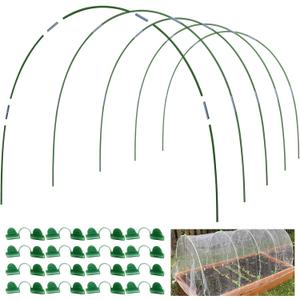 MAXPACE Greenhouse Hoops for DIY 2.8ft or Wider Grow Tunnel, Rust-Free Fiberglass Support Hoops Frame for Garden Fabric, DIY Plant Support Garden Stakes, Gardening Supplies, 25pcs