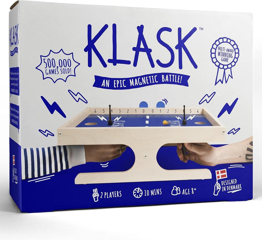 KLASK: The Magnetic Award-Winning Party Game of Skill - for Kids and Adults of All Ages Thats Half Foosball, Half Air Hockey