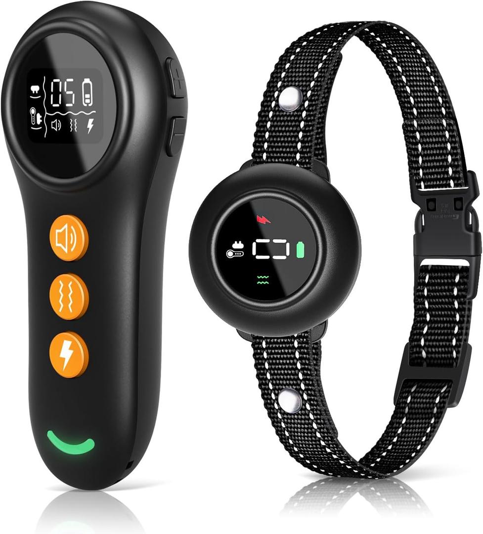 XDX 2-in-1 Dog Shock Collar & Bark Collar  3300FT Dog Training Collar with Remote, Automatic Anti-Barking, 5 Adjustable Sensitivity Levels, IP67 Waterproof E-Collar for Small Medium Large Dogs (Black)