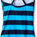Kanu Surf Girls' Big Layla One Piece Swimsuit, Navy/Aqua, 12