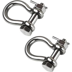 Boat Anchor Shackle 1/4" 5/16" 3/8" 1/2 inch (4 Size) 316 Stainless Steel Shackle Marine Grade Bow Shackle with Cotter Pin