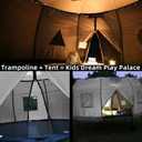 Gardenature 14FT Trampoline Tent(Tent Only), Fit for 8 Curved Poles Round Trampolines, Shade Cover with LED Light, Outdoor Trampolien Accessories, Anti-Tear, Gray