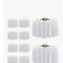 10 Pack White Round Tablecloths, 120 Inch Stain Resistant and Wrinkle Polyester Fabric Washable Table Clothes Cover for Kitchen Dining, Wedding, Reception Banquet, Birthday Party, Buffet Restaurant
