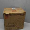 12pc Glass Dinnerware Set - Sleek Round Clear Glass Plate and Bowl Sets - Dishwasher Safe, Bread & Butter Dinner, Dessert, Salad Plates & Serving Cereal Soup Bowls Dishes for Kitchen Dining & Parties (krx01)