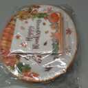 100Pcs Thanksgiving Oval Paper Plates and Napkins Set, 10" x 12" Party Plates,Large Disposable Dinner Plates for Fall Party and Thanksgiving Day