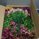 2 Sets Artificial Hanging Plants Flowers Basket Outdoor, Fake Hanging Plants Set of 2 Includes 24 Pcs Flowers for Porch, Patio, Garden, Home Decor in Spring Summer (Red, Purple, Yellow, Rose Red)