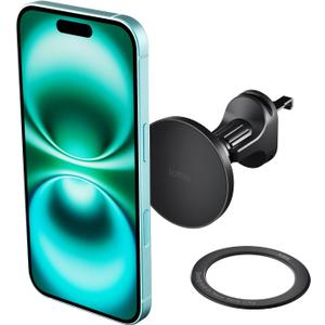 iOttie iTap 3 Magnetic Air Vent Car Mount Phone Holder with Magnetic Ring Adapter. Compatible with iPhone, Samsung Galaxy, Google Pixel, Huawei, LG, and All Qi Compatible Smartphones