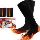 Heated Socks for Men Women, Rechargeable Electric Heated Socks, 5000mAh Washable Heated Socks, Long Life Up to 65 °C, Large Heating Area Foot Warmer for Outdoor Work Skiing Camping Fishing Hunting