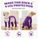 4-Leg Dog Surgery Recovery Suit & Outdoor Dust Pants, Cooling Touch Surgical Suit for Dogs, Dog Rear Leg Recovery Sleeve to Stop Licking, Medium Breeds Dog Post Onesie for Front & Back Leg, Purple, L