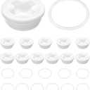 QWORK Bung Cap with 2" Thread Size for 55 Gallon Plastic Drums, 24 Pack Poly Buttress Drum Bung, Fine and Coarse Thread