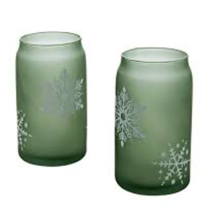 Tabletops Gallery 2 Piece Snowflake Soda Can Glass Set
