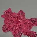 Jpumley.pksn Handmade Rhinestones Applique Sewing Beads Stones Trim Lace Patches Sparkly Multicolor Sew on Sequins Crystal Beaded Accessory for Wedding Dresses DIY Clothes 12X10inches (Rose red)