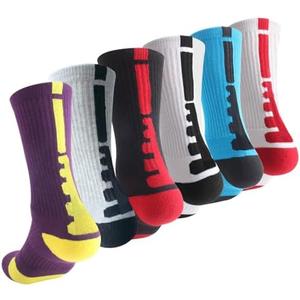OLCHEE Boys Sock Basketball Soccer Hiking Ski Athletic Outdoor Sports Thick Calf High Crew Sock 6 Pack B, Size L