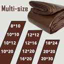 Tarps Heavy Duty Waterproof 20x20ft, 16Mil Poly Tarps with Grommets, UV Resistant, Brown Multipurpose Tarpaulin with Reinforced Edges, Camping, Outdoor Coverings, Brown
