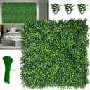 Artificial Grass Wall Panel,10"x 10"(8P) 4-Layer Leaf UV-Anti Greenery Faux Boxwood for Indoor,Outdoor Patio Balcony Privacy & Ivy Fence Covering Privacy, Garden, Backyard Wall Backdrop Decor