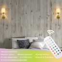Battery Operated Sconces Wall Lighting Fixture Set of 2 with Linen Fabric Shade, RGB Color Changing USB Rechargeable Wall Mounted Lamp for Living Room Bedside Nightstand Light
